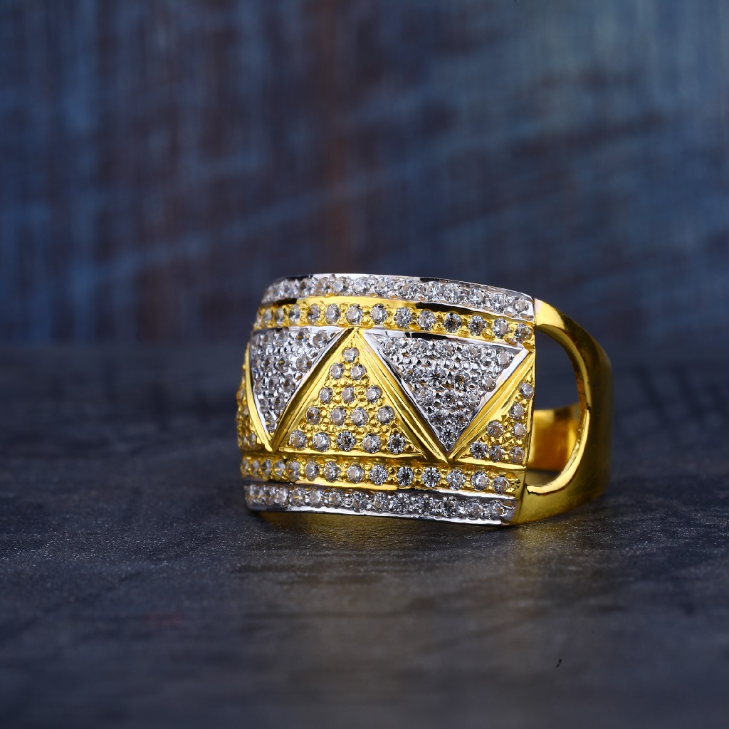 Mens 916 Cz Gold Ring-MR164