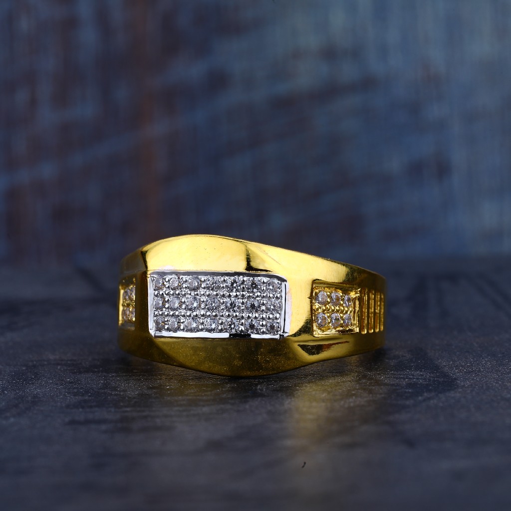 Mens Cz Gold Ring-MR137