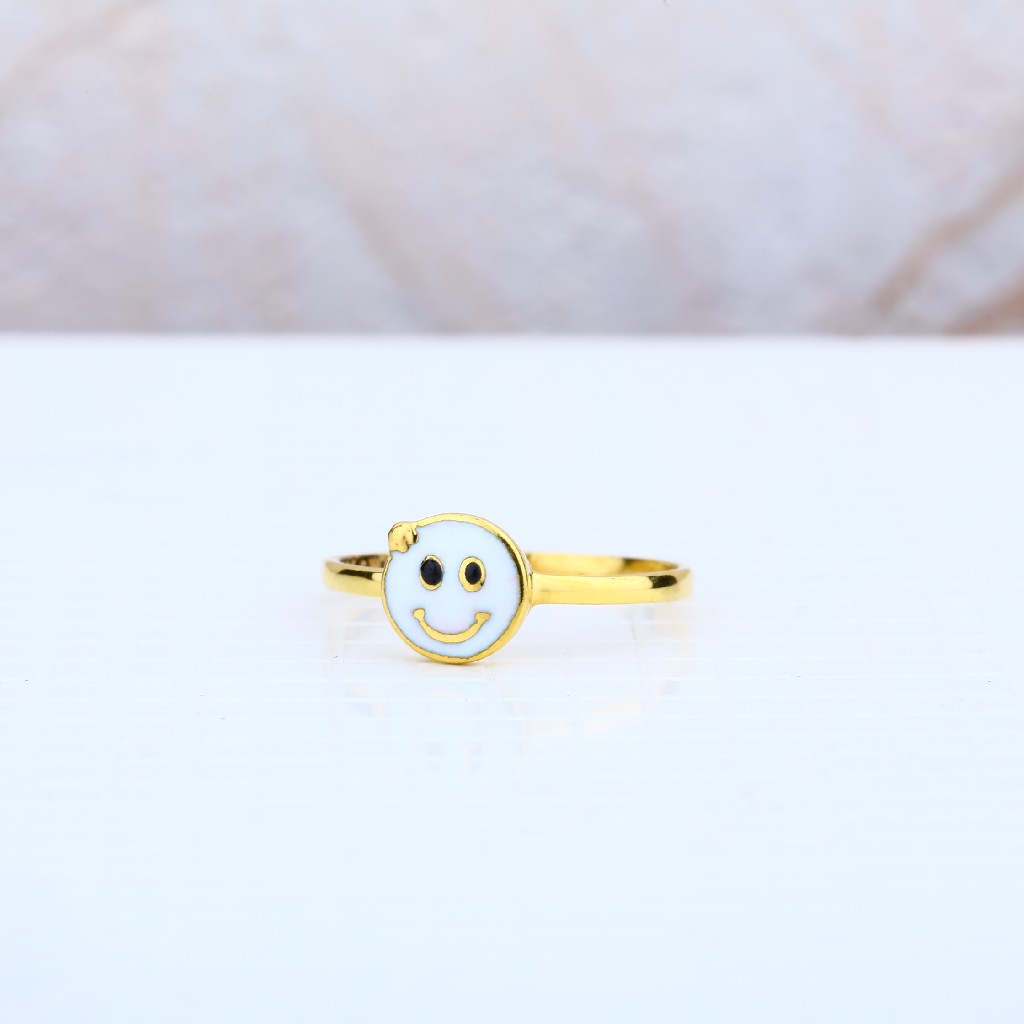 916 Gold Smiley Baby Ring-KR14