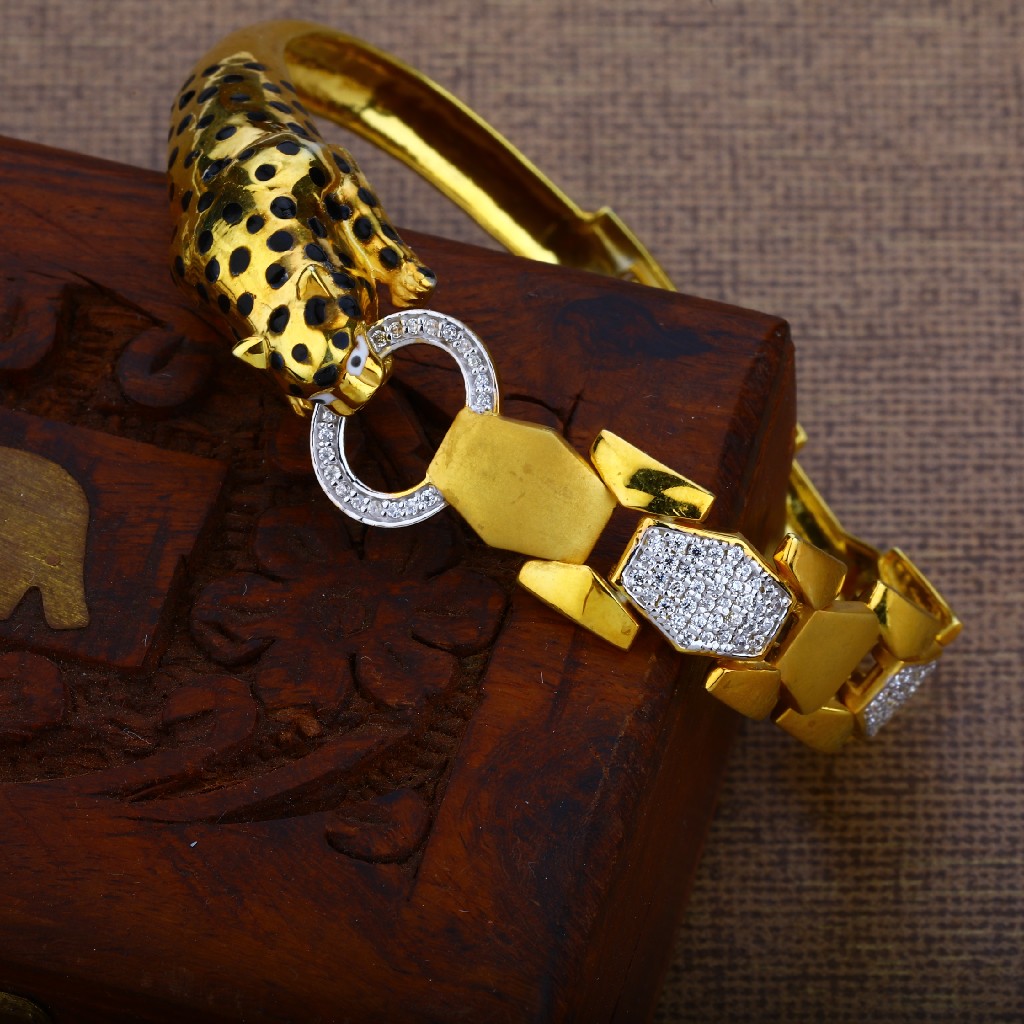 Mens Gold 22K Kada Bracelet-MKB11