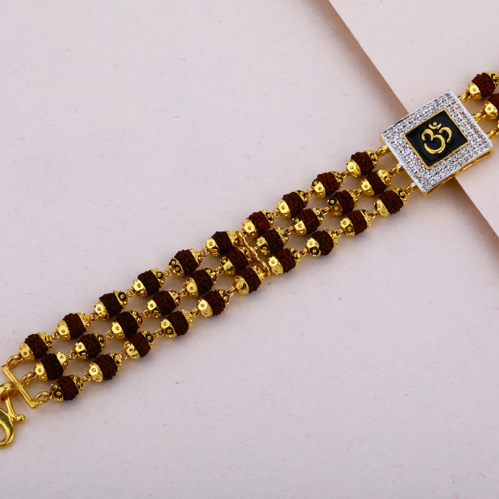 Mens Gold Rudraksha Bracelet-MRB07