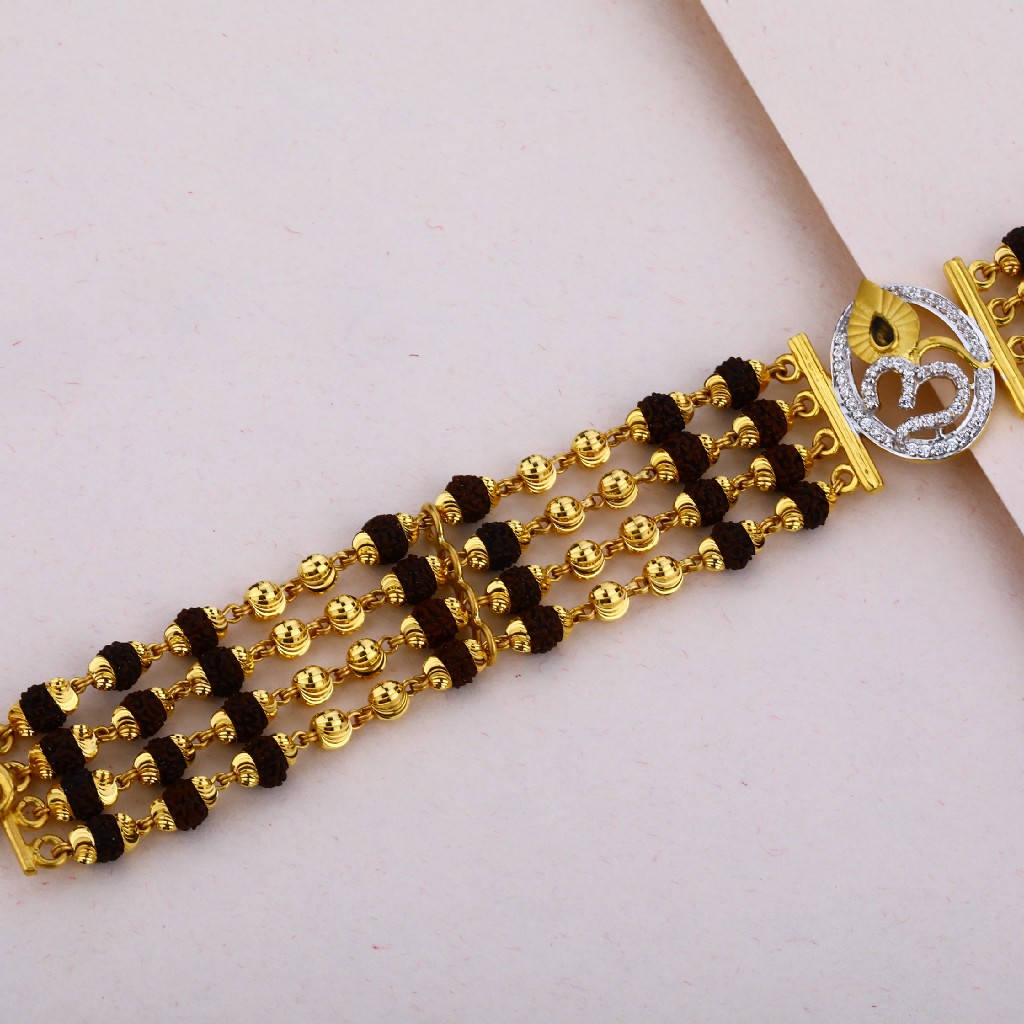 Rudraksha Gold Om Bracelet-MRB06