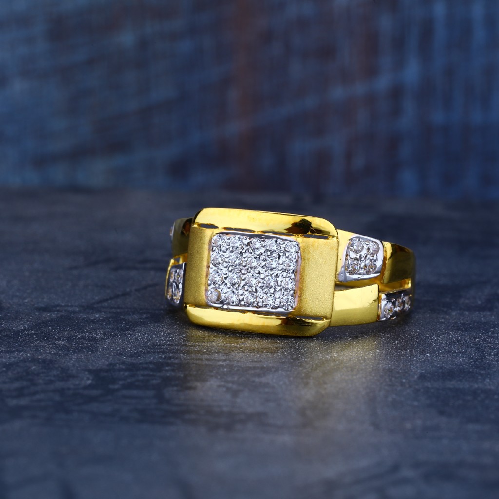 Mens Daily Wear Gold Exclusive Cz 22K Ring-MR108