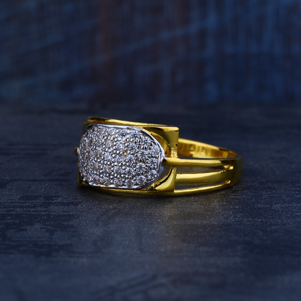Mens 916 Gold Fancy Ring-MR97