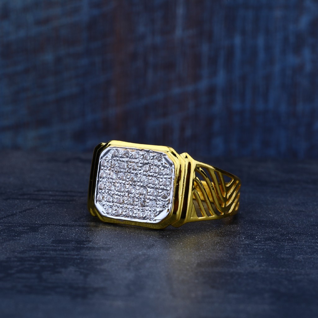 Mens Designer Fancy Gold 916 Ring-MR96