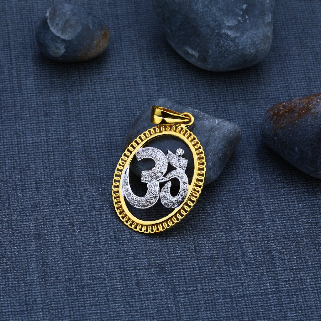 Om God Cz 916 Gold Pendant-GP66