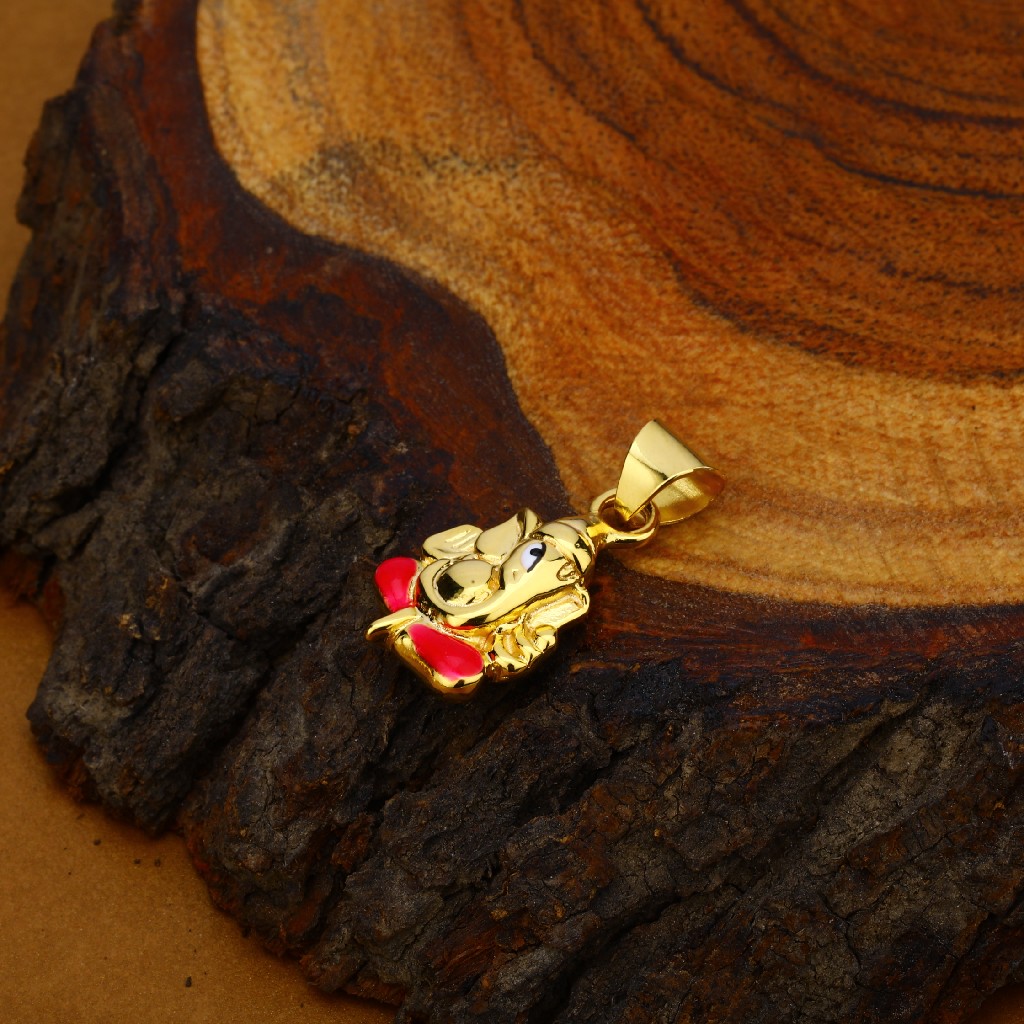 18K Ganpati God Hollow Pendant-HLP75