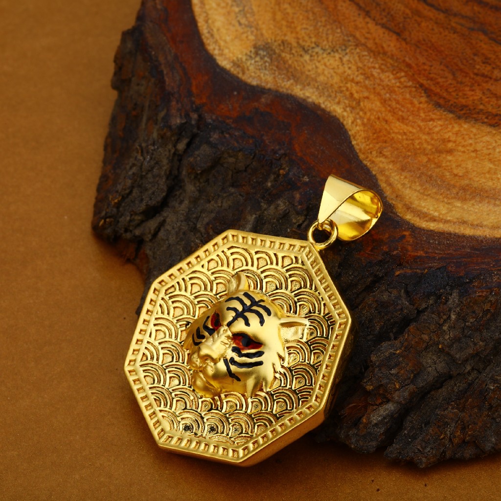 Mens Tiger Gold Pendant-HLP56