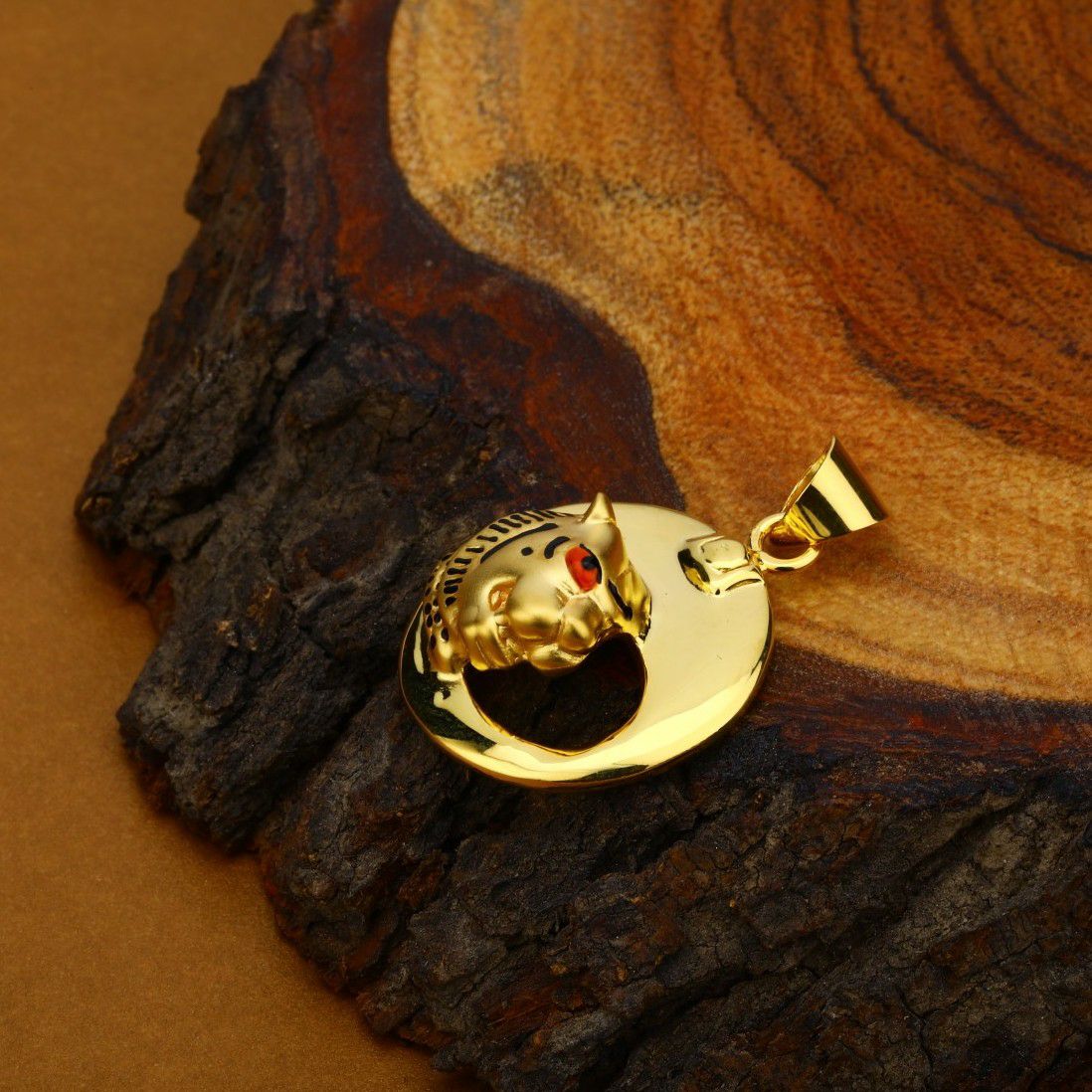 Mens 18K Daily Wear Gold Hollow Pendant-HLP44