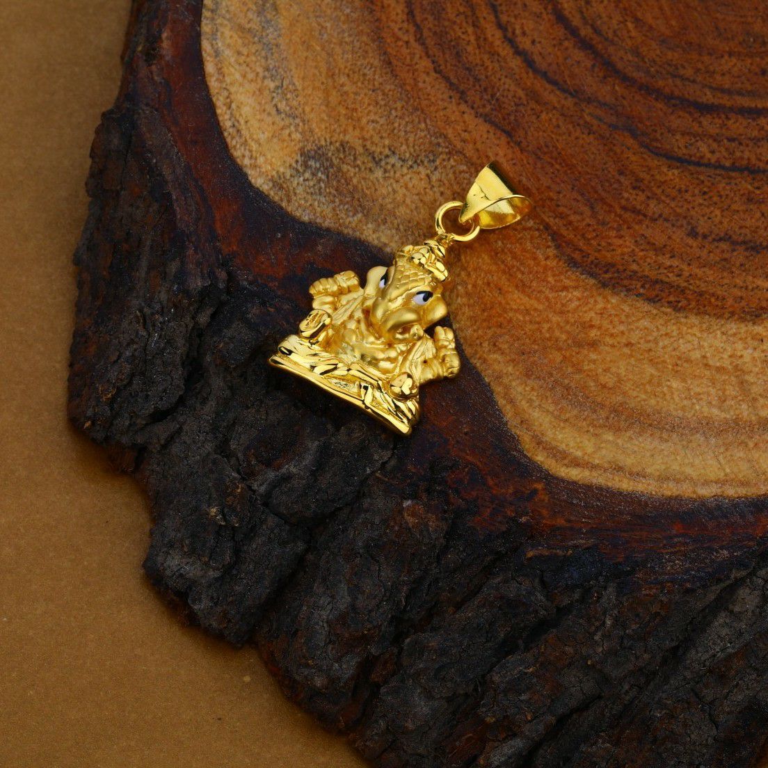 Shree Ganesha God 18K Gold Hollow Pendant-HLP29