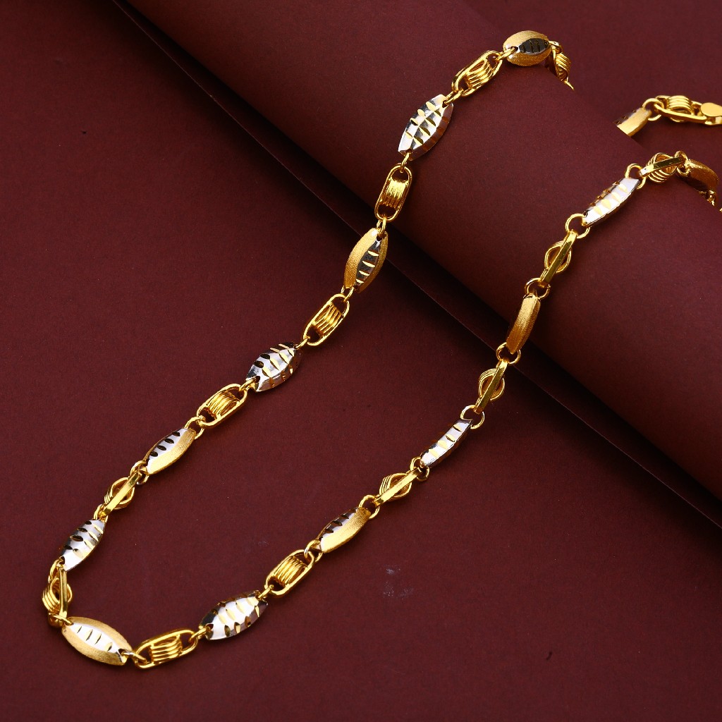 Mens 22K Fancy Turkey Cz Gold Chain-MTC88