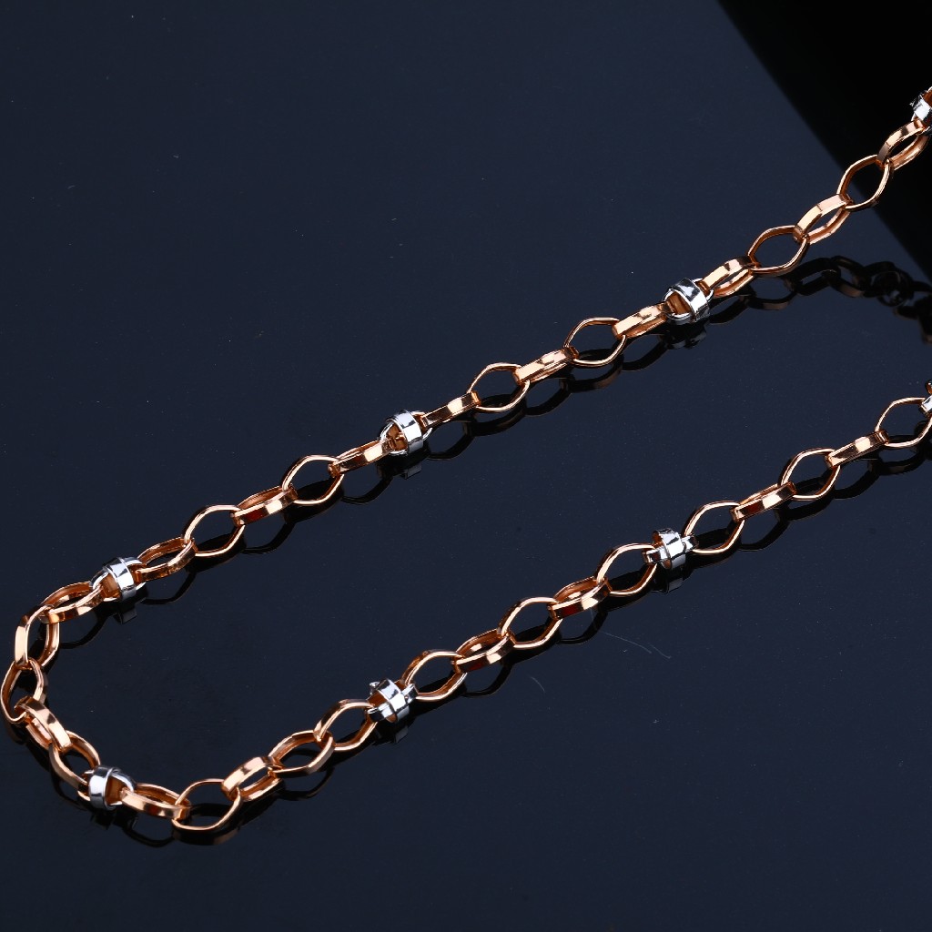 Mens 18K Rose Gold Somple Chain-RMC31