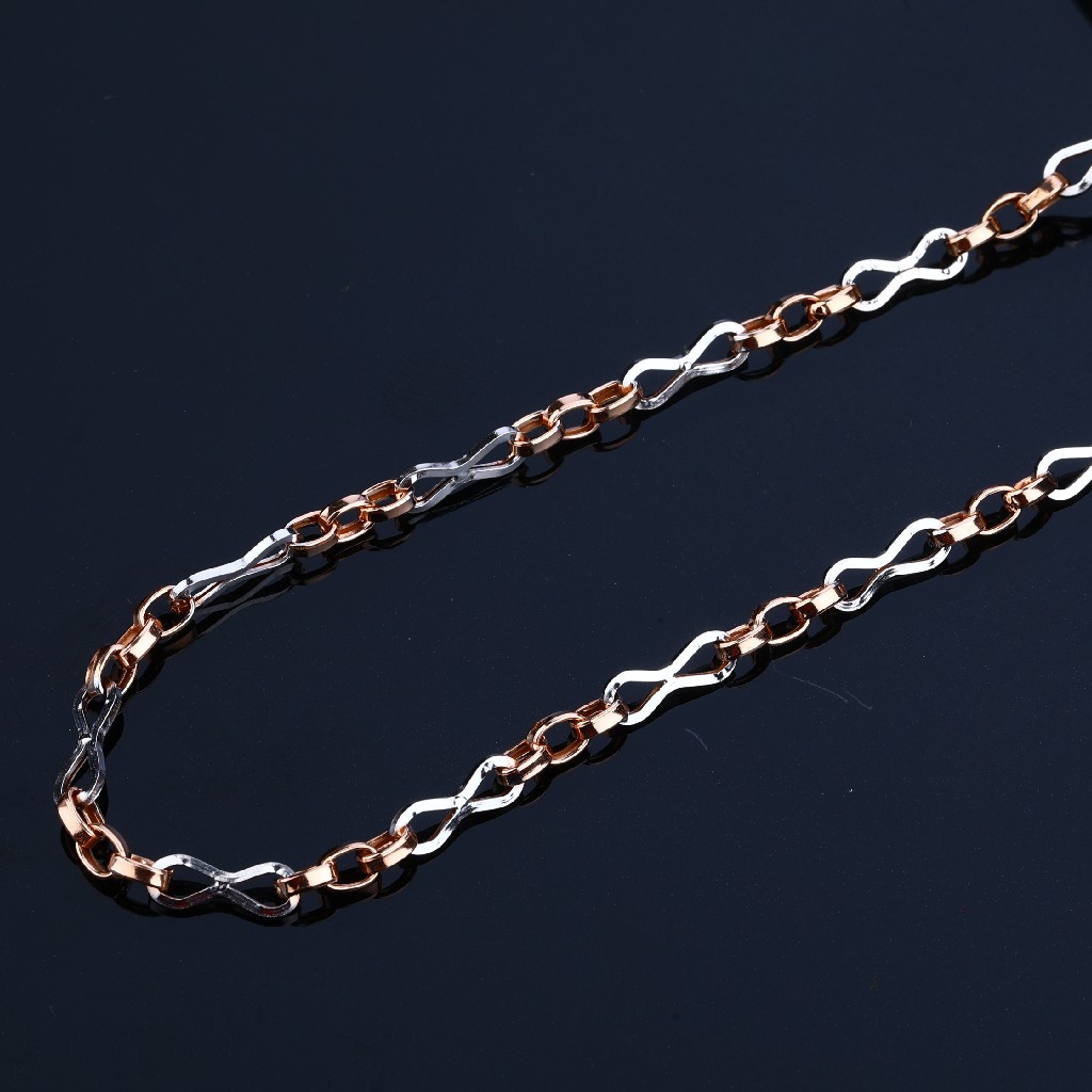Mens 18K Daily Wear Simple Rose Gold Chain-RMC15