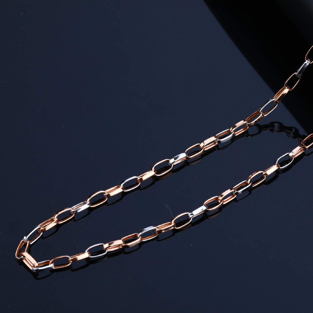 Mens 18K Plain Rose Gold Chain-RMC06