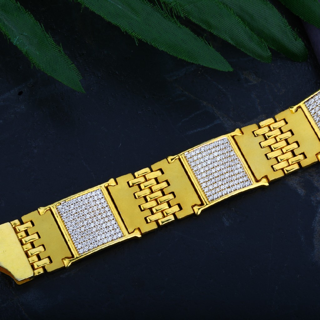 Mens 916 Diamond Casting Gold Bracelet-MCB23