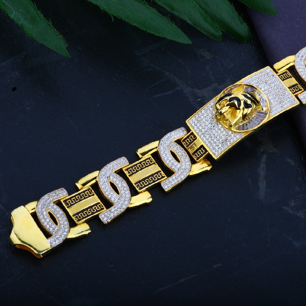 Mens Exclusive 916 Casting Jaguar Gold Bracelet-MCB21