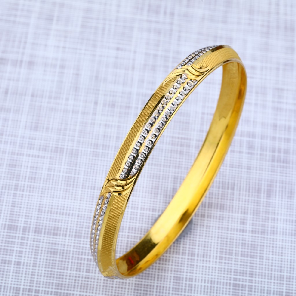 Mens Fancy 22K Gold Punjabi Kada Bracelet-MPKB10