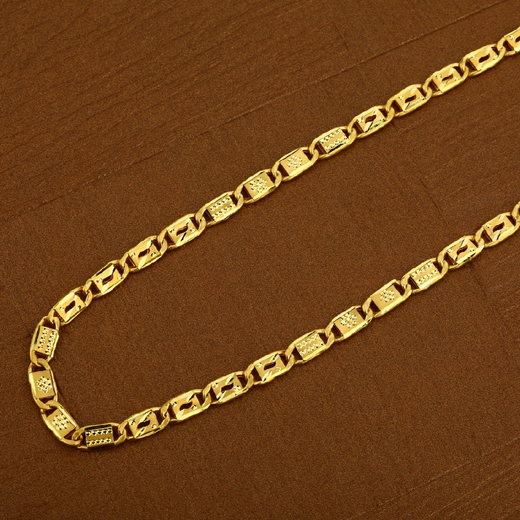 916 Gold Simple Daily Wear Nawabi Mens Chain-MNC17
