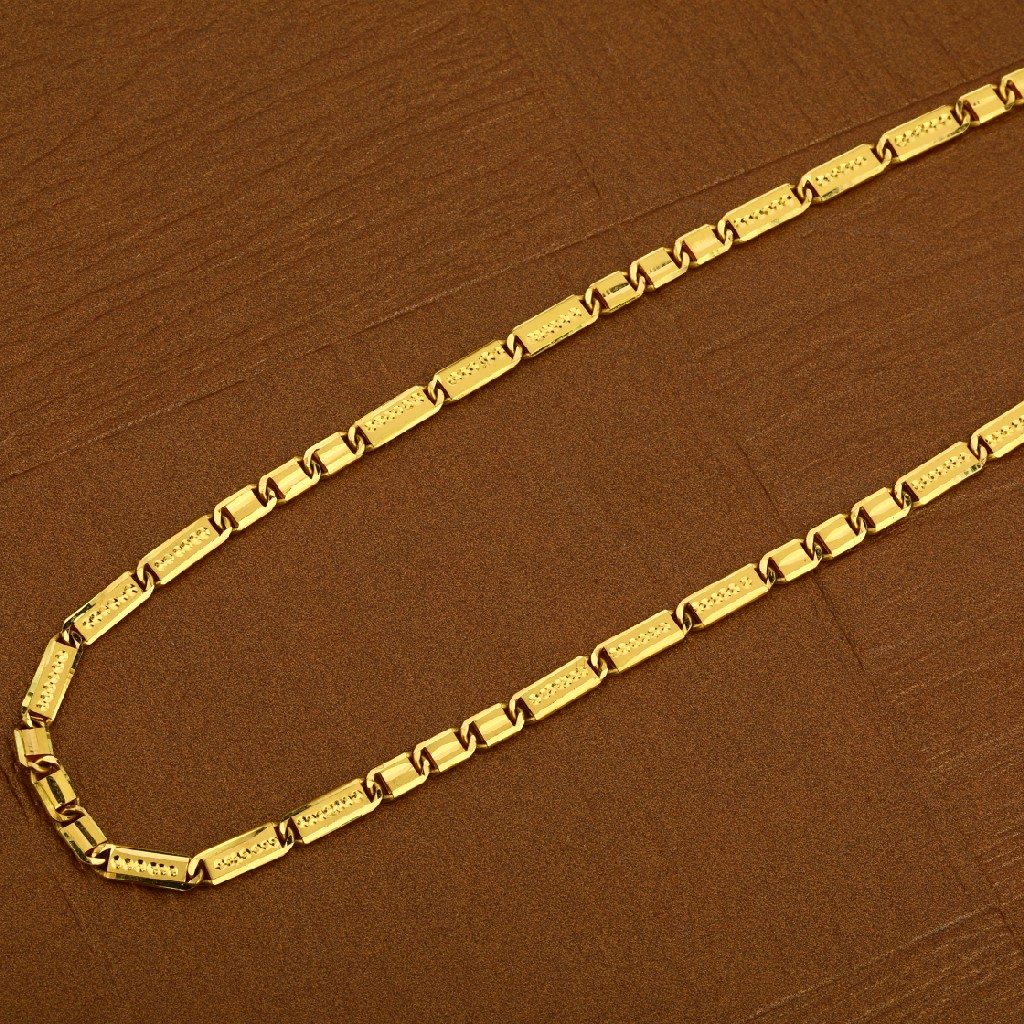 Mens 916 Simple Nawabi Gold Plain CHAIN-MNC04