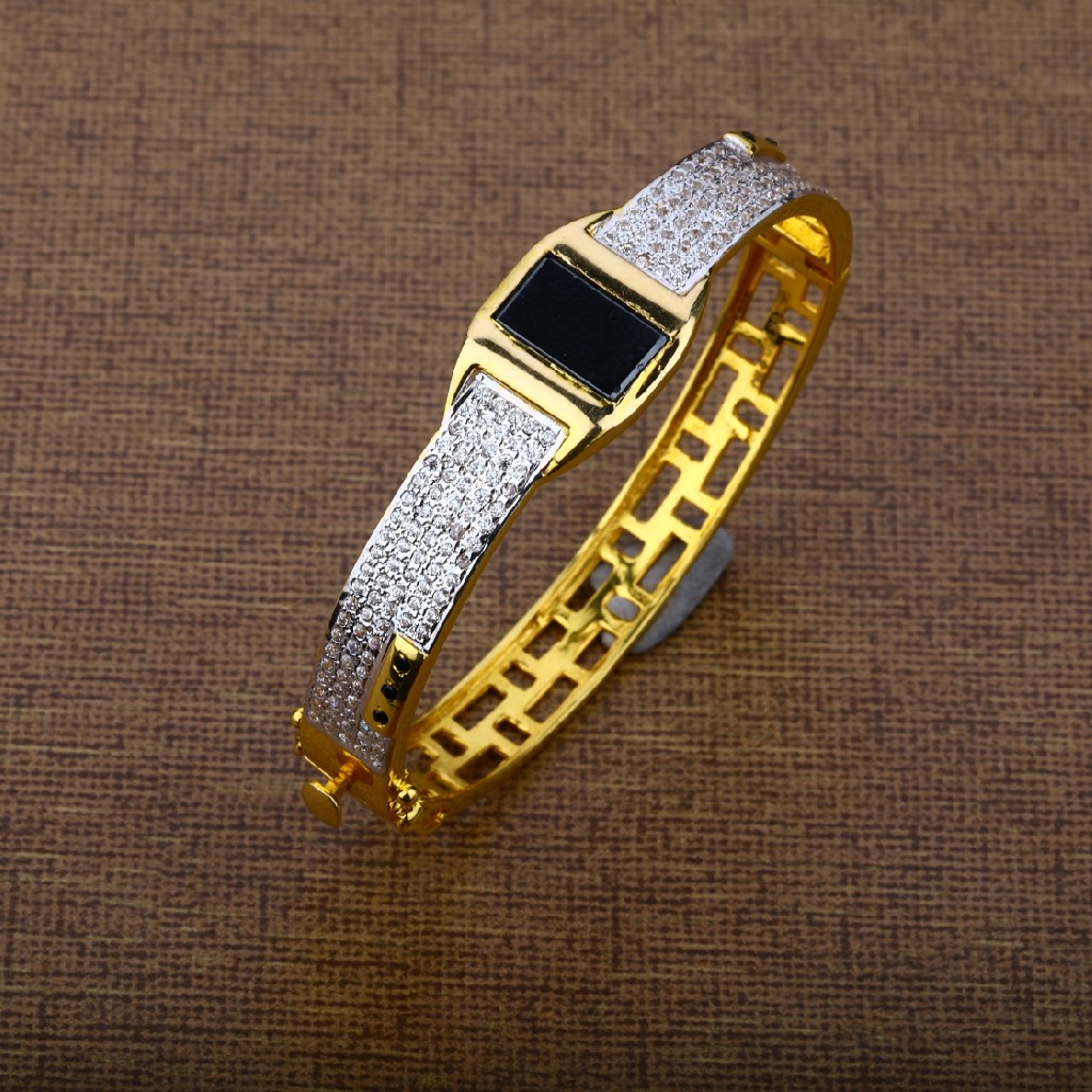 Mens 916 Gold Designer Kada Bracelet-MKB02