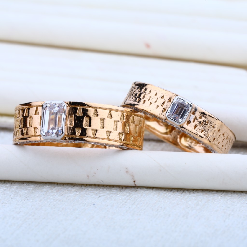 Rose Gold Engagement Designer 18K Couple Ring-RCR13