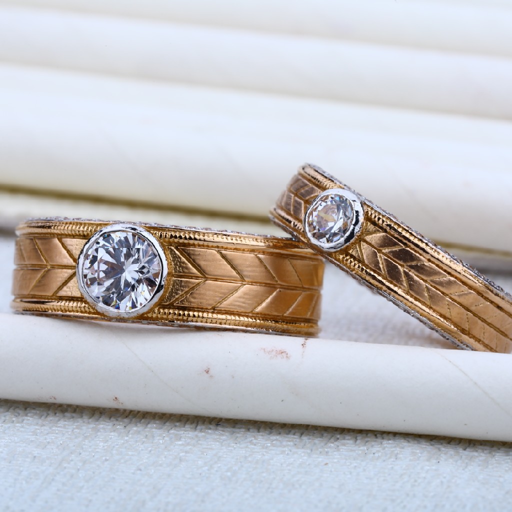 Mens Rose Gold 18K Fancy Engagement RING-RCR09