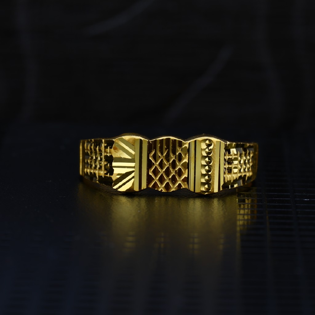 Men's Exclusive 22K Plain Casting Gold Ring- MPR57