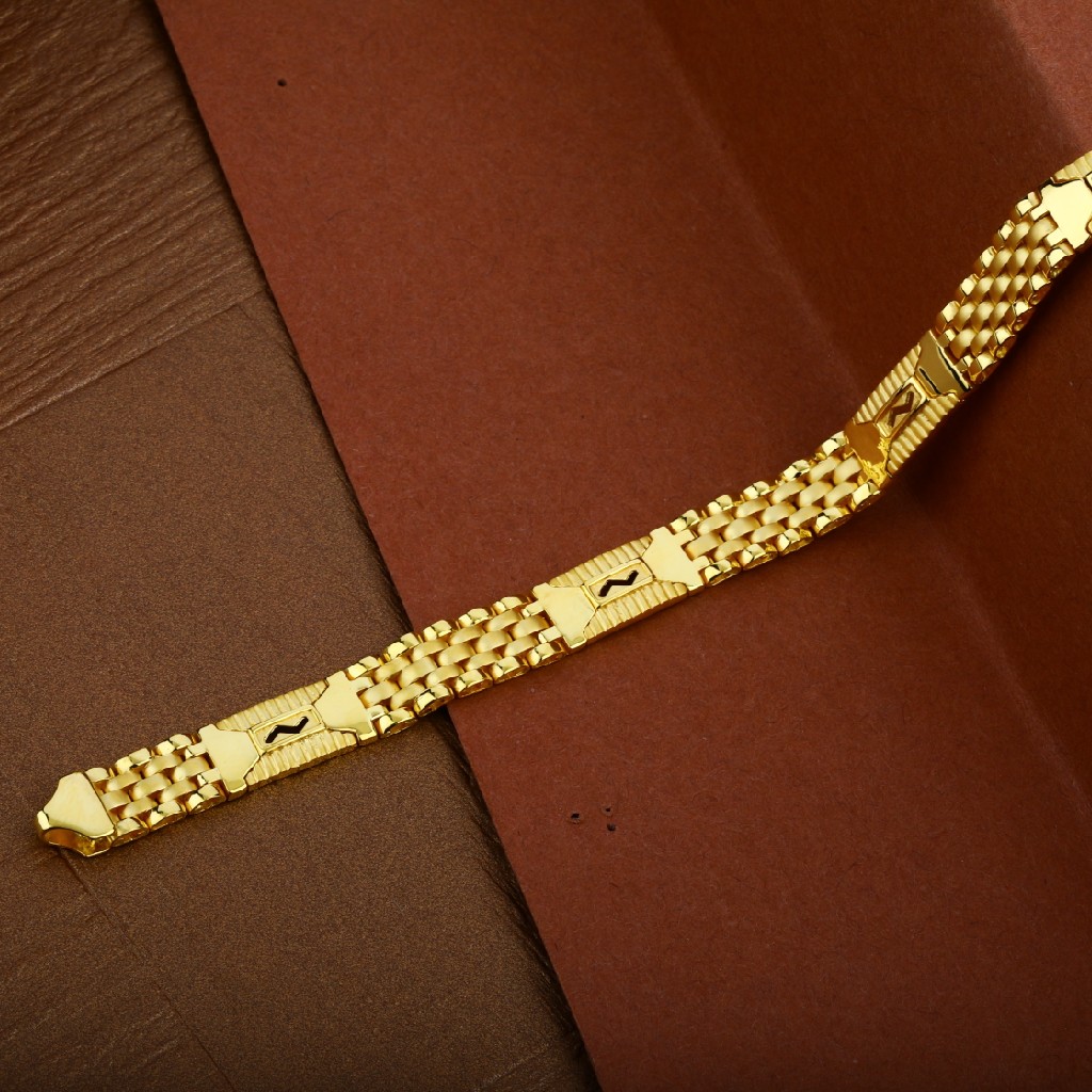 Mens 22K Gold Casting Designer Diamond Cz Bracelet-MCB03