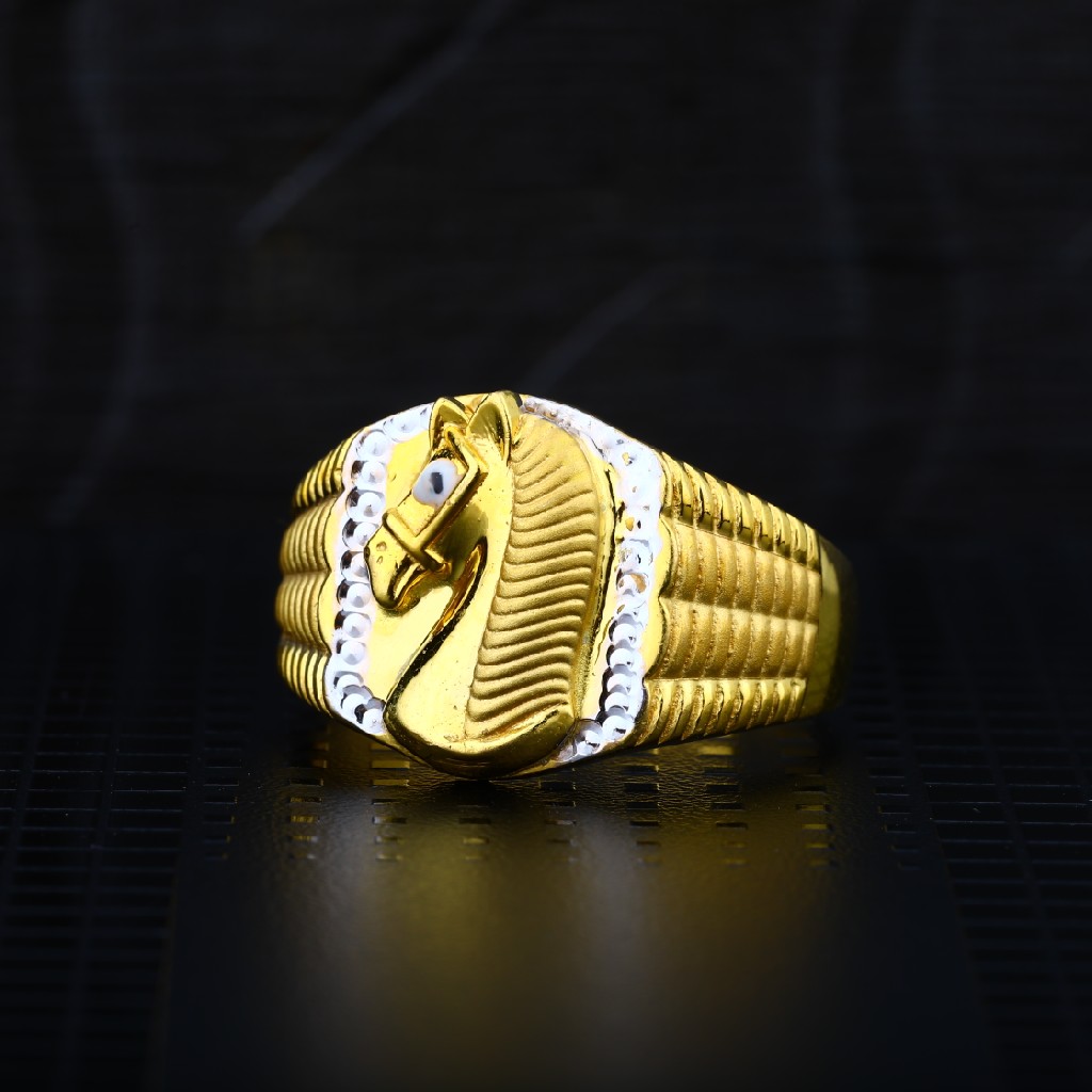 Mens 916 Plain Gold Horse Ring-MPR19