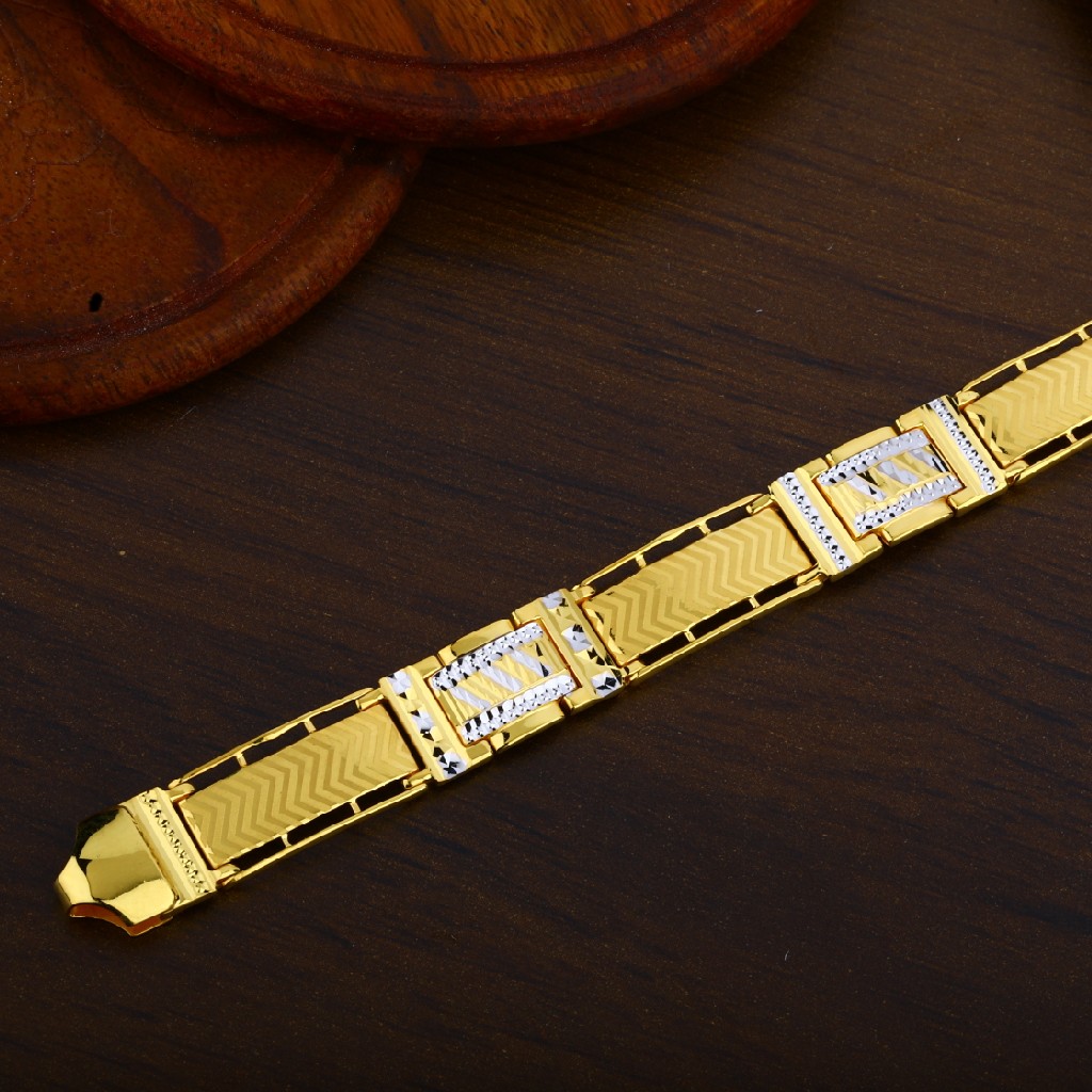 Mens 22K Gold Daily Wear Casting Bracelet-MPB42