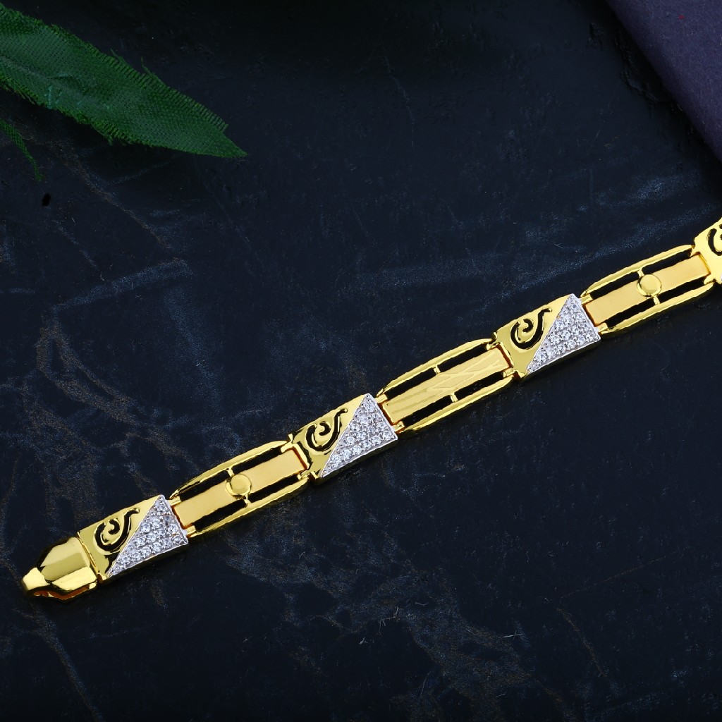 Mens 916 Exclusive Gold Casting Diamond Bracelet-MCB18