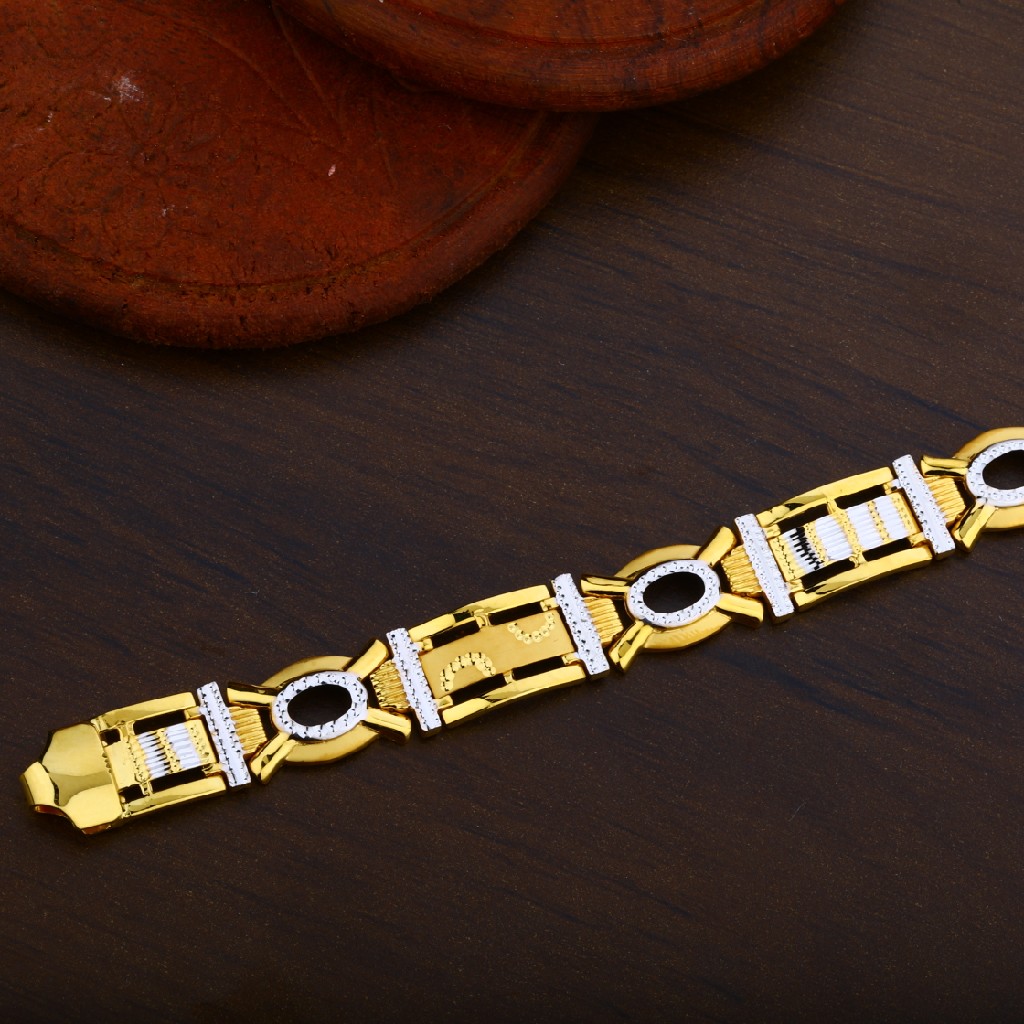 Mens 916 Plain Broad Cz Fancy Bracelet-MPB21