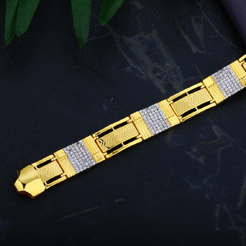 Mens Casting 916 Cz Gold Bracelet-MCB01