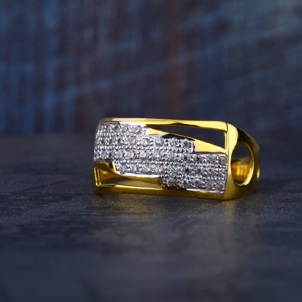 Mens 22K Gold Daily Wear Cz Ring-MR89