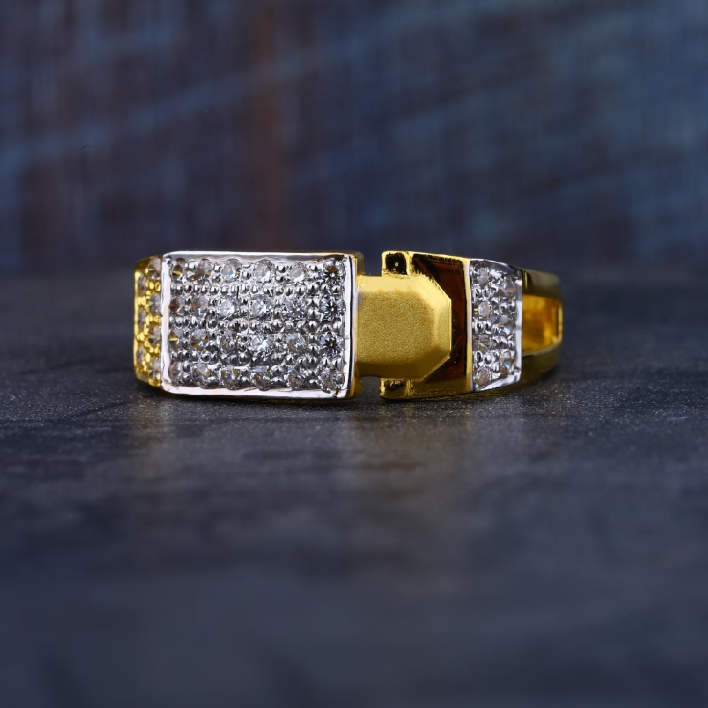22K Gold Cz Mens Ring-MR71