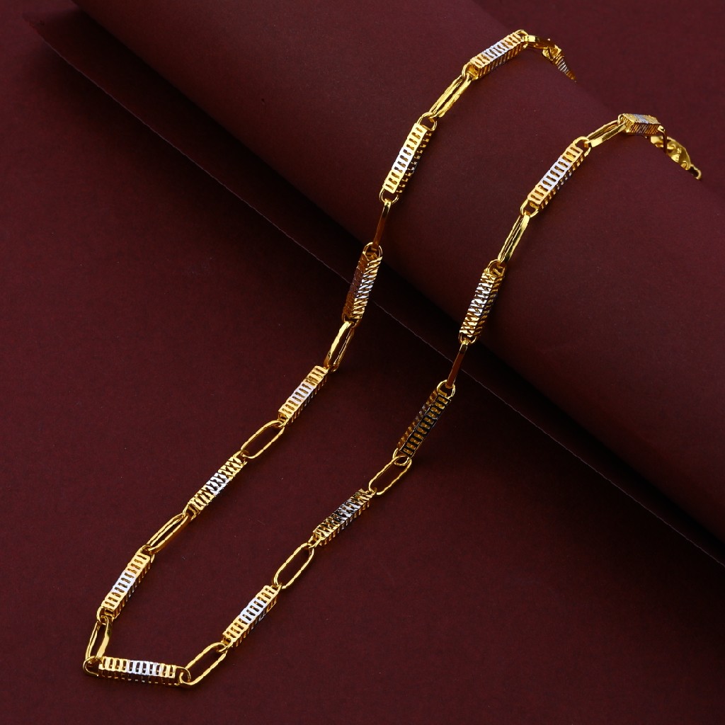Mens 916 Designer Gold Plain Rodium Italian Turkey Cz Chain-MTC14