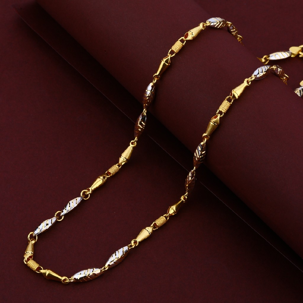 Mens 916 Gold Plain Rodium Fancy Italian Turkey Chain-MTC07