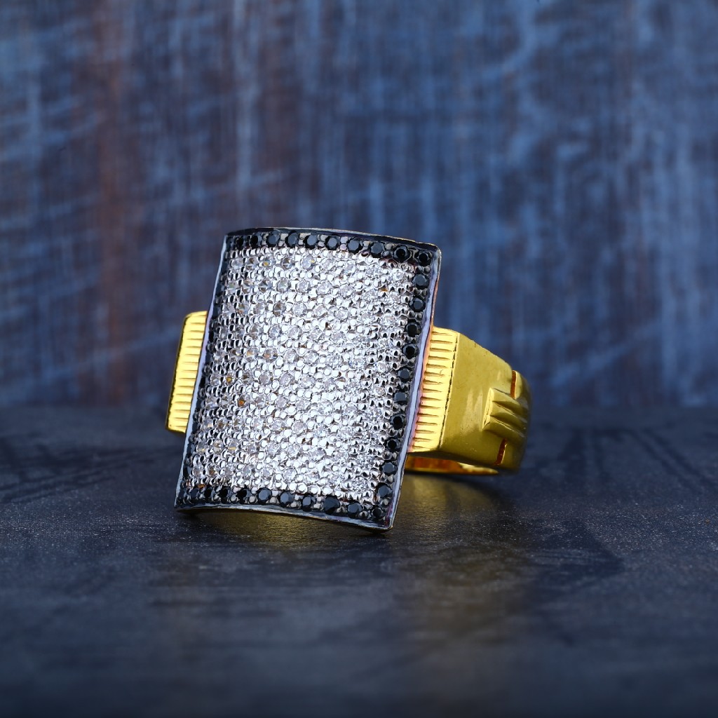 Mens 916 Designer Daily Wear Cz Gold Ring-MR63