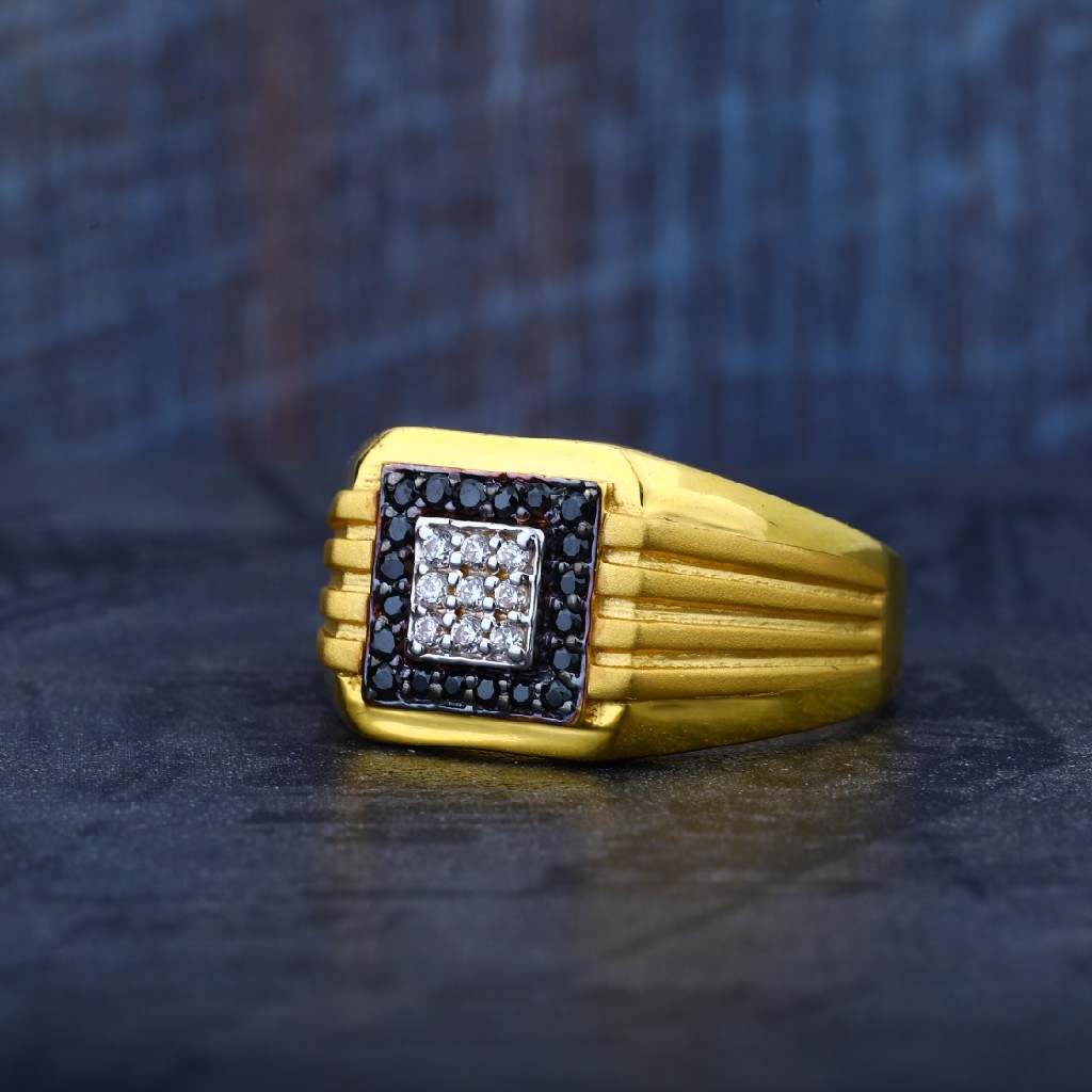 Mens Cz 916 Colour Stone Daily Wear Gold Fancy Ring-MR53