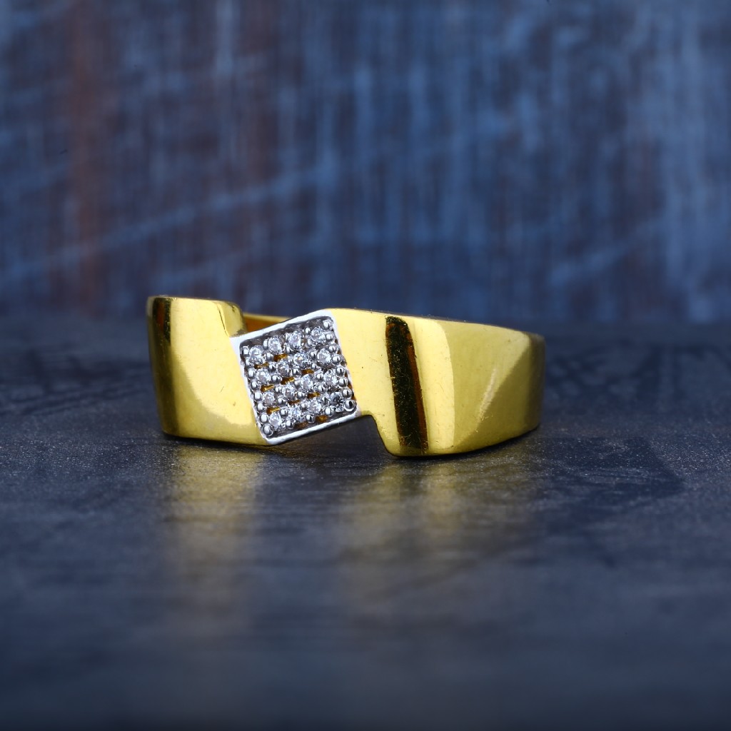 Mens 916 Gold 16 Stone Exclusive Daily Wear Ring-MR36