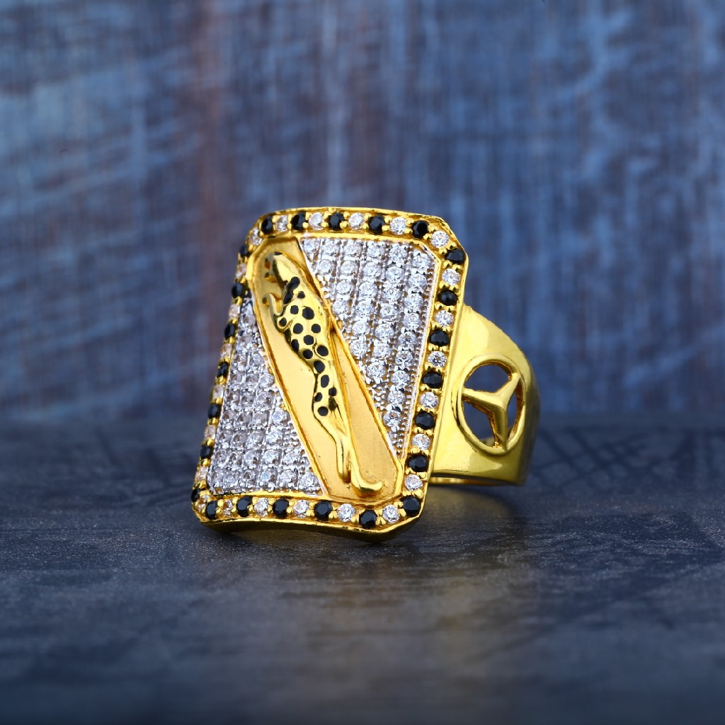 Mens 916 Exclusive Gold Jaguar Fancy Ring-MR22