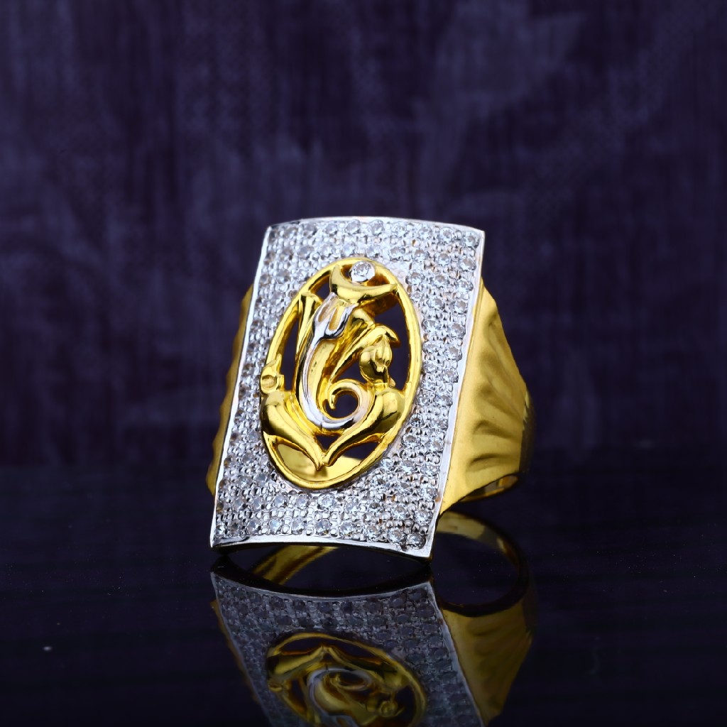 Mens exclusive ganpati god gold fancy ring-mgr46
