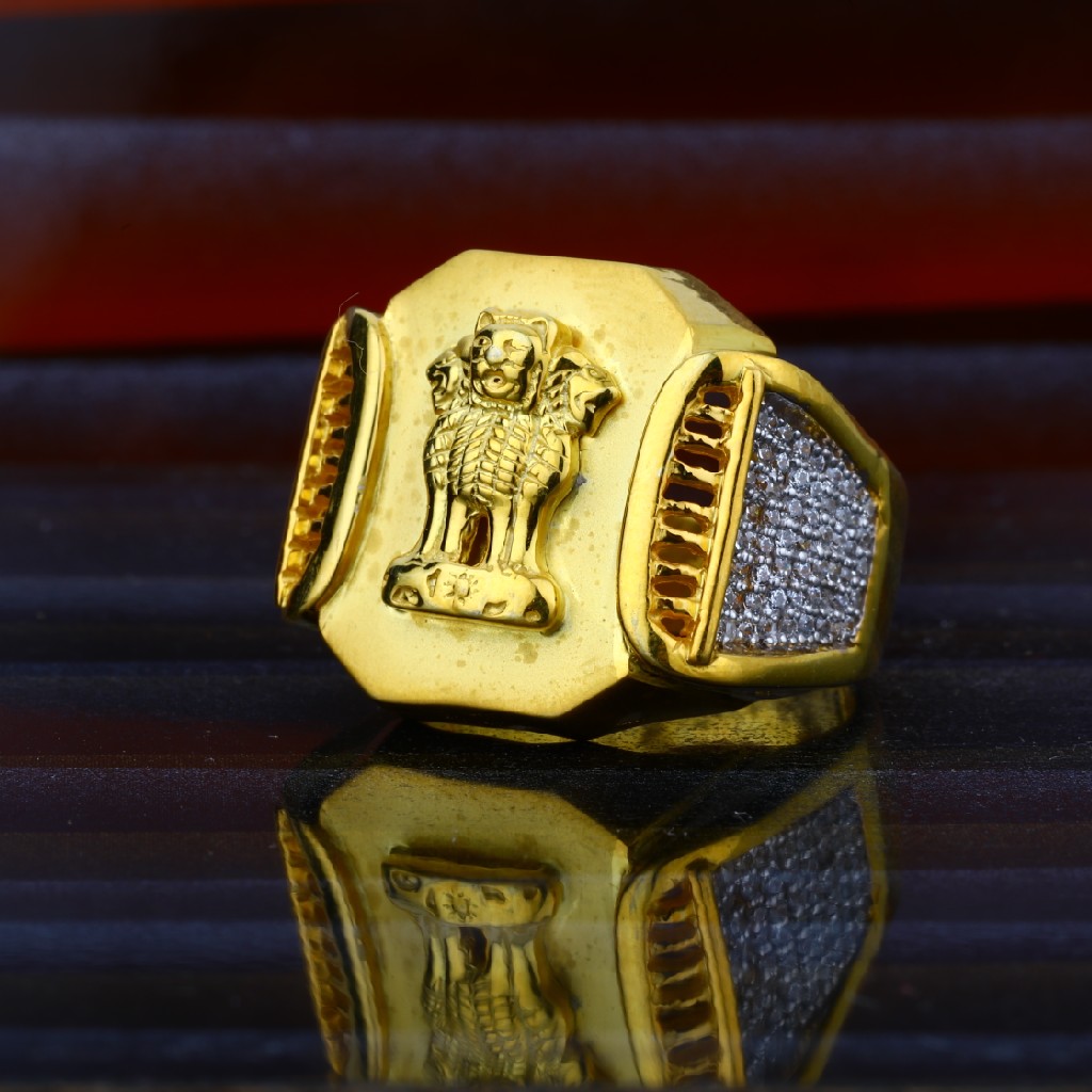Mens 22ct Heavy Designer Gold Ring-MHR41