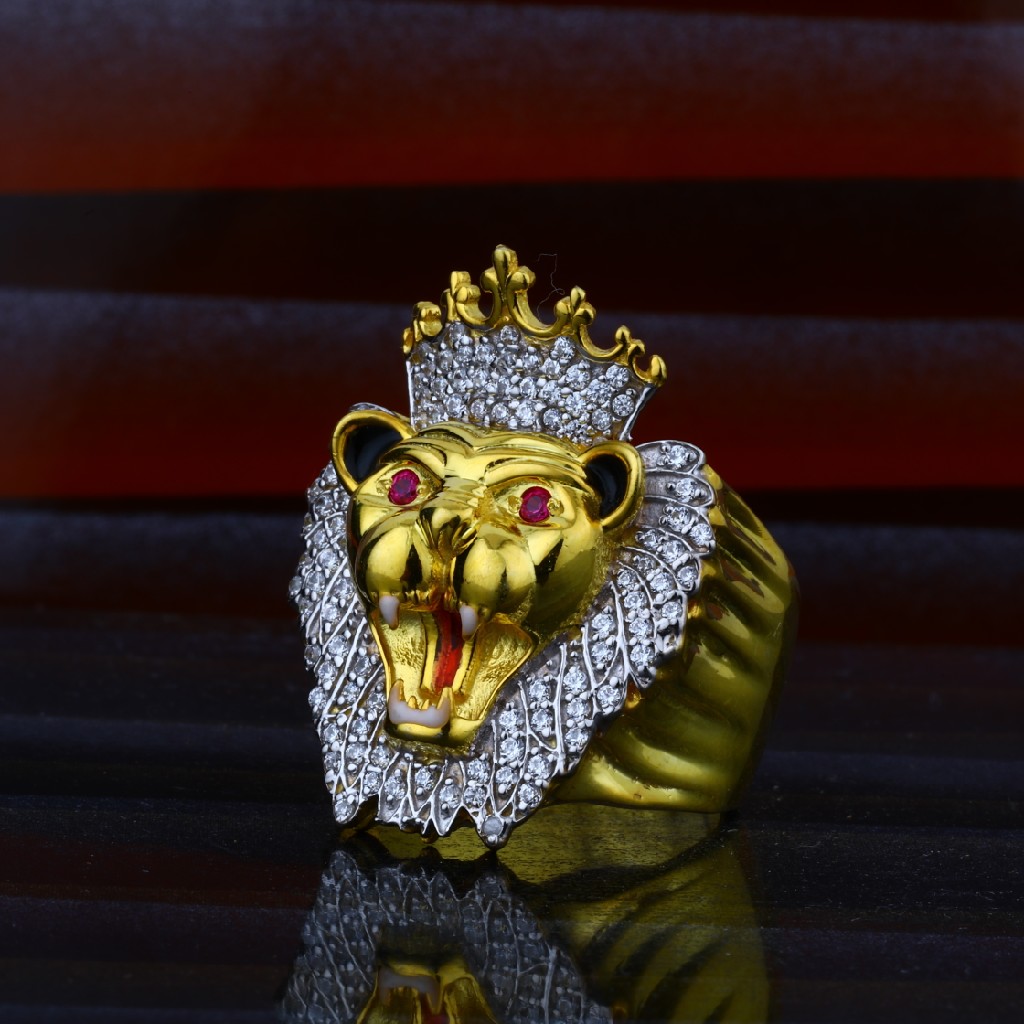 Mens Lion King Special 916 Heavy Designer Gold Ring-MHR15