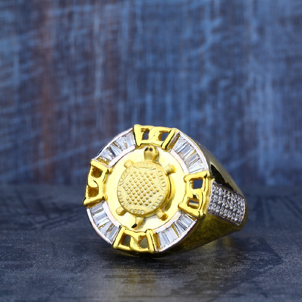 Mens Tortoise 22ct Gold Simple Ring-MR11