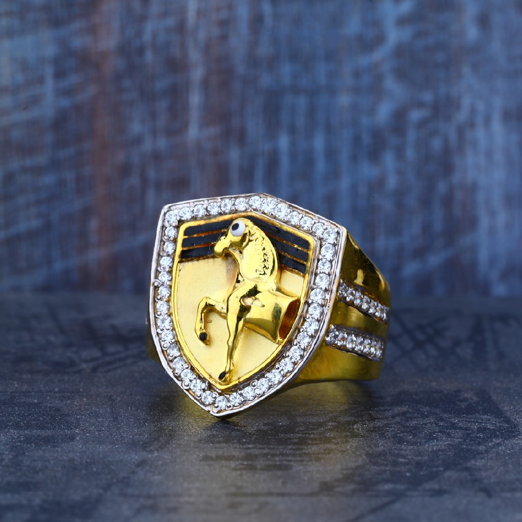 Mens Exclusive Ferrari Horse Gold 22ct Ring-MR05
