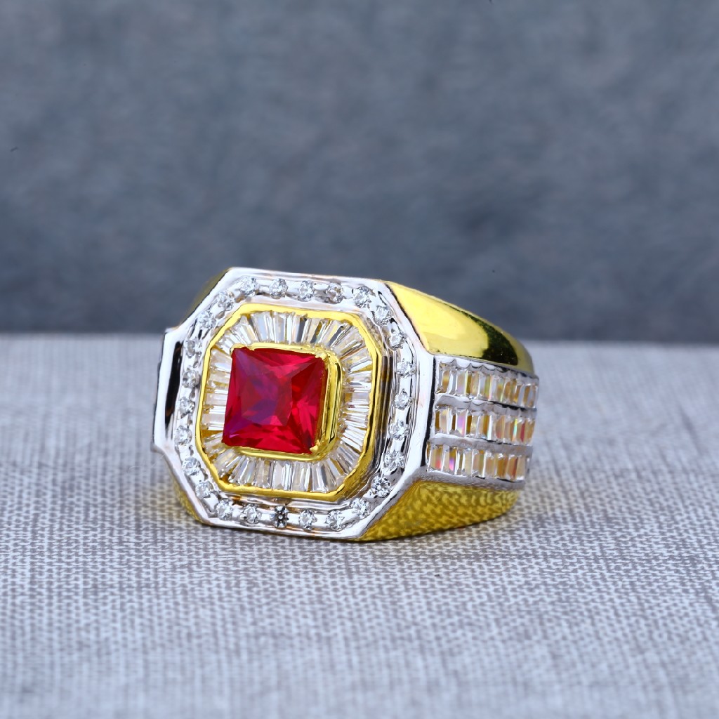 Mens Fancy Gold Solitaire 916 Ring-MSR66