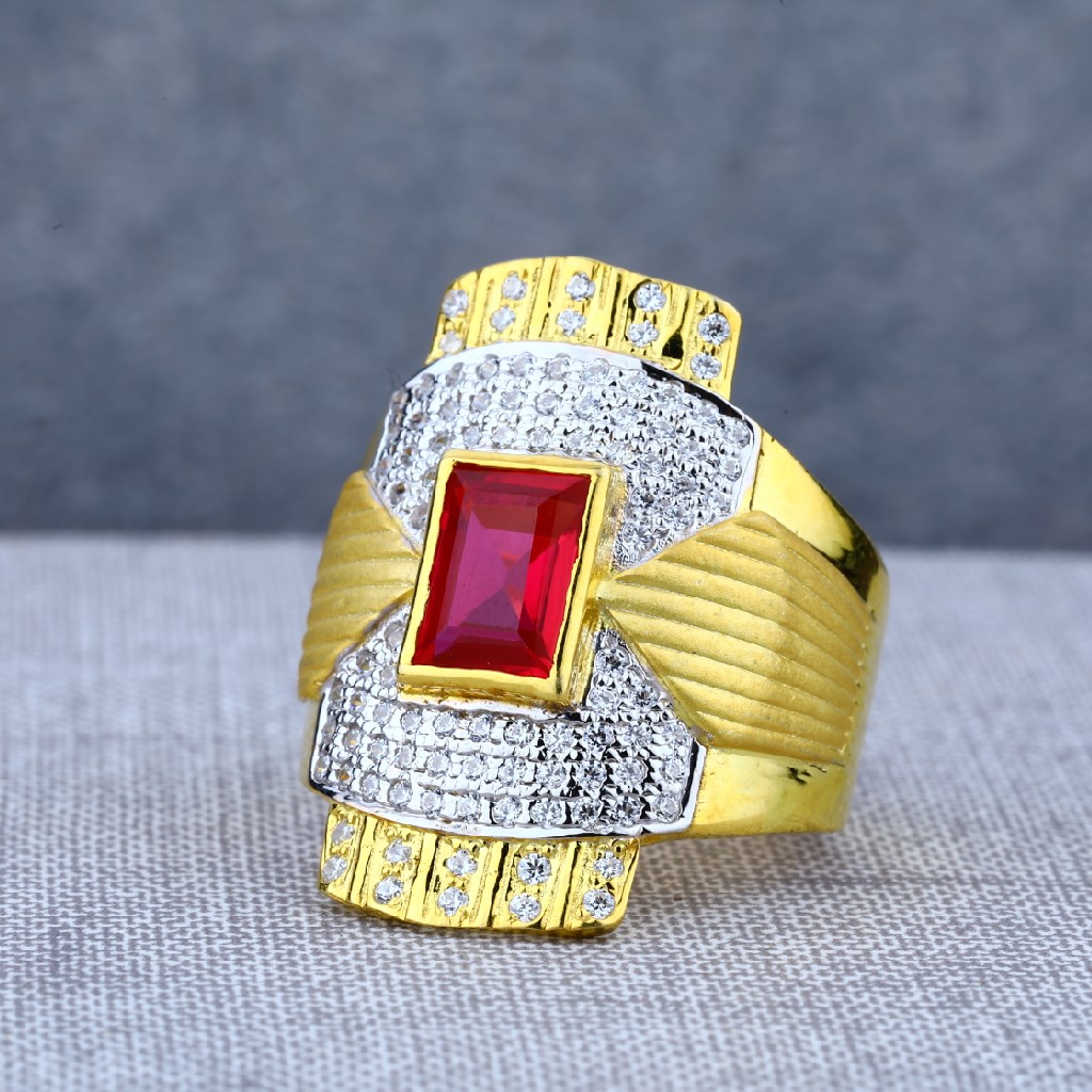 Exclusive Mens Solitaire Long Gold 916 Ring-MSR62
