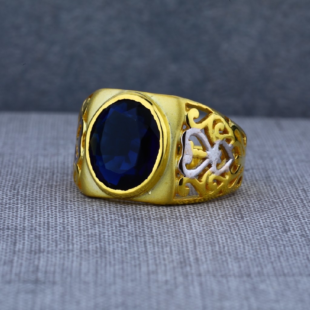 Designer Solitaire Mens Gold Ring-MSR39