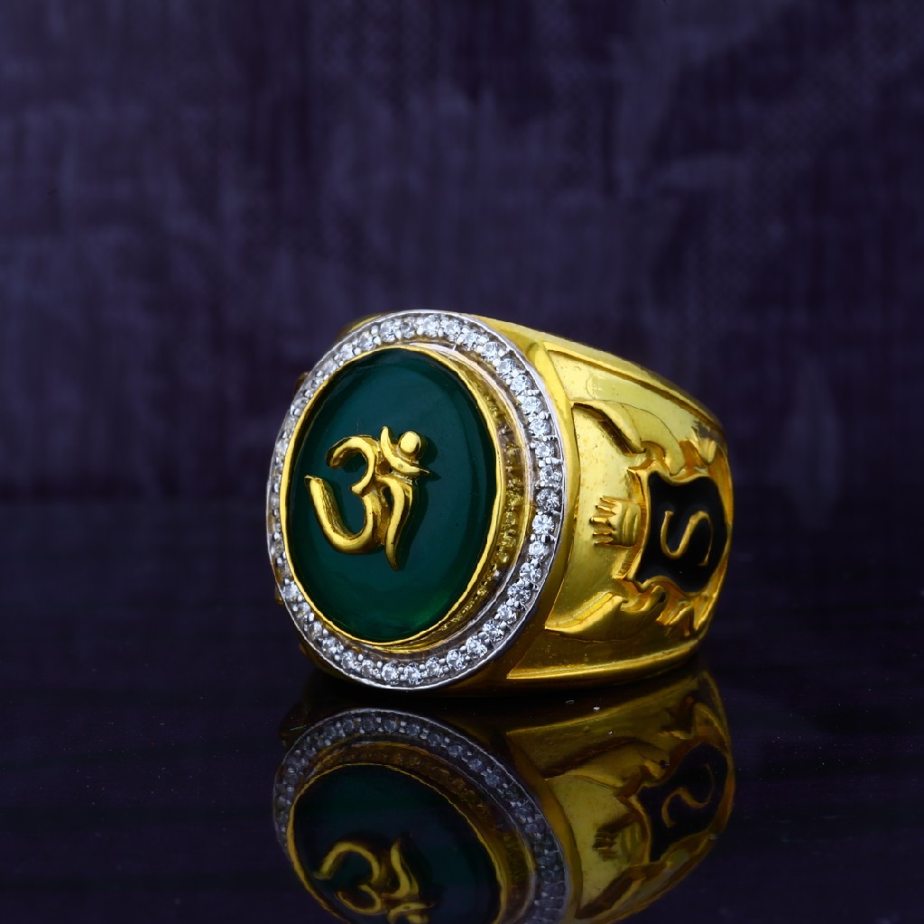 Mens Exclusive Om God Gold 22ct Ring-MGR44